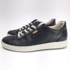 ECCO Soft 7 Women's Sneakers Size 38 (US 7.5) Leather Black Shoes Low Top